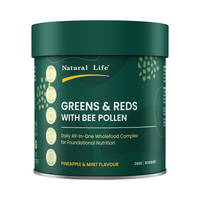 GREENS & REDS WITH BEE POLLEN PINEAPPLE MINT