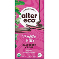 CERTIFIED ORGANIC DARK CHOCOLATE RASPBERRY CREME THINS