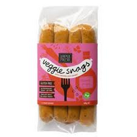 VEGGIE SNAGS W/ CARAMELISED ONIONS