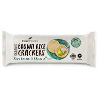 CERTIFIED ORGANIC BROWN RICE CRACKERS SOUR CREAM & CHIVES