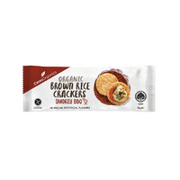 CERTIFIED ORGANIC BROWN RICE CRACKERS SMOKEY BBQ