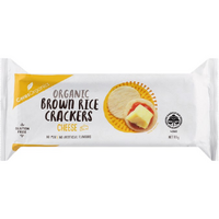CERTIFIED ORGANICS BROWN RICE CRACKERS CHEESE 115G